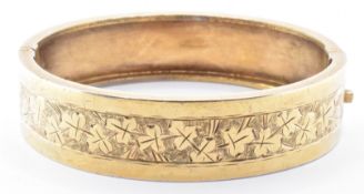 VICTORIAN GILT HINGED BANGLE BRACELET