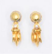 18CT GOLD & DIAMOND DROP EARRINGS