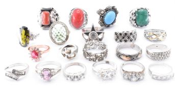 LARGE COLLECTION OF SILVER RINGS