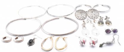 COLLECTION OF SILVER EARRINGS