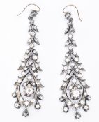 VICTORIAN SILVER & PASTE DROP EARRINGS