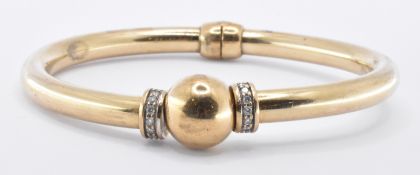 9CT GOLD & DIAMOND BANGLE BRACELET