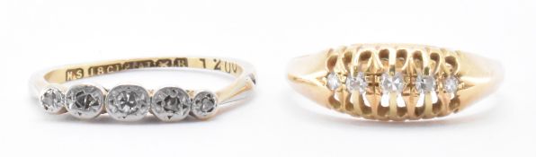TWO 18CT GOLD & DIAMOND RINGS