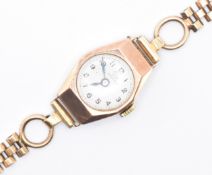 VINTAGE HALLMARKED 9CT GOLD RECORD WRIST WATCH