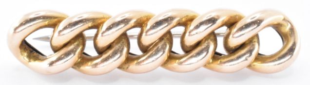 VICTORIAN 15CT GOLD CURB LINK BROOCH