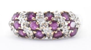 HALLMARKED 9CT GOLD RUBY & DIAMOND RING