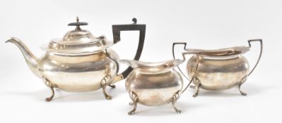 EDWARDIAN WALKER & HALL SILVER HALLMARKED TEA SET