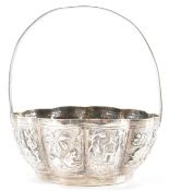 20TH CENTURY INDIAN SILVER WHITE METAL BASKET