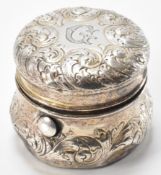 EDWARDIAN SILVER CASED INKWELL