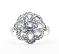 GOLD AQUAMARINE & DIAMOND RING