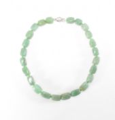SILVER & JADE BEADED NECKLACE