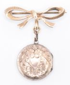 HALLMARKED 9CT GOLD LOCKET BROOCH