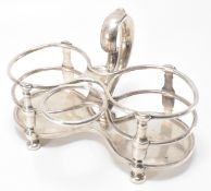 QUEEN ANNE SILVER HALLMARKED CRUET STAND BY SIMON PANTIN I