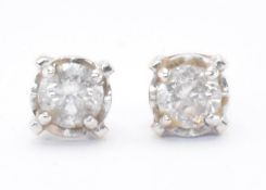PAIR OF 9CT GOLD & DIAMOND EARRINGS