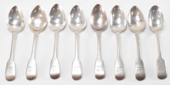 EIGHT HALLMARKED SILVER GEORGE IV TEASPOONS