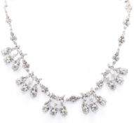 VICTORIAN SILVER & PASTE SET COLLAR NECKLACE