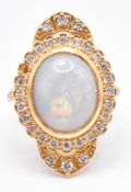 18CT GOLD OPAL & DIAMOND DRESS RING