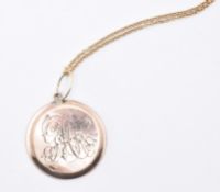 9CT GOLD LOCKET BACK PENDANT NECKLACE