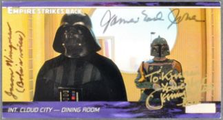 STAR WARS - SCARCE TRIPLE-SIGNED TOPPS TRADING CARD