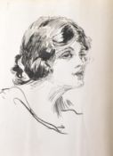 MANNER OF CHARLES DANA GIBSON - ' GIBSON GIRL ' - SKETCH ON PAPER