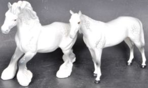 PAIR OF BESWICK GRAY HORSE FIGURINES