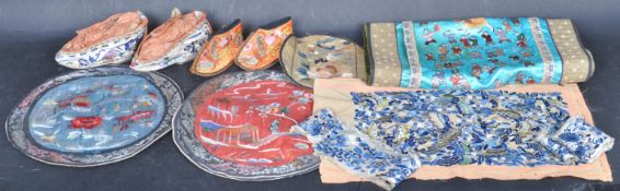 COLLECTION OF VINTAGE CHINESE EMBROIDERED PANELS