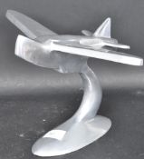 LARGE CHROME WW2 STYLE TRENCH ART AEROPLANE