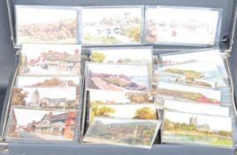 LARGE CASED COLLECTION OF 600-800 POSTCARDS IN CASE