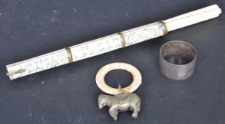 CHINESE BONE & IVORY 19TH CENTURY CHOP STICK SET & OTHERS