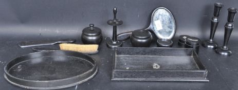 EARLY 20TH CENTURY REAL EBONY DRESSING TABLE SET