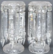 PAIR OF 19TH CENTURY VICTORIAN CUT GLASS LUSTRES