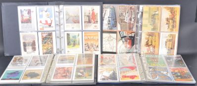 COLLECTION OF 5 POSTCARD ALBUMS - ADVERTISING INTEREST
