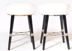 MID CENTURY RETRO EBONISED SPACE AGE CHROME BAR STOOL