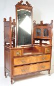 EDWARDIAN ART NOUVEAU WALNUT DROP CENTRE DRESSING TABLE