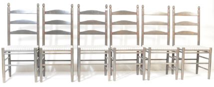 SET OF 20TH CENTURY EBONISED PONTI STYLE DINING CHAIRS