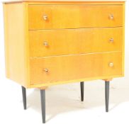 MID CENTURY CIRCA 1950'S OAK PEDESTAL CHEST OF DRAWERS
