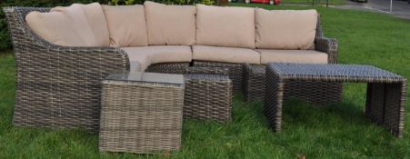LARGE OUTDOOR FURNITURE GARDEN CORNER SOFA SUITE