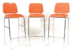 1970's RETRO MID CENTURY CHROME BAR - COCKTAIL STOOLS