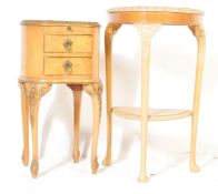 FRENCH WALNUT BEDSIDE CABINET & CONSOLE TALE