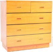 RETRO MID CENTURY TEAK WOOD 2 OVER 3 CHEST OF DRAWERS