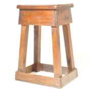20TH CENTURY HARD WOOD RUSTIC WAXED STOOL