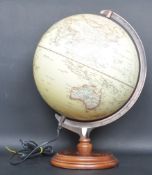 MID 20TH CENTURY VINTAGE DESK TOP TERRESTRIAL GLOBE LAMP
