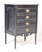 EDWARDIAN EBONISED CHEST OF DRAWERS