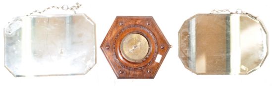 ART DECO FRAMELESS MIRRORS & BAROMETER