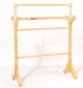 STRIPPED MAHOGANY VICTORIAN 19TH CENTURY TOWEL RAIL