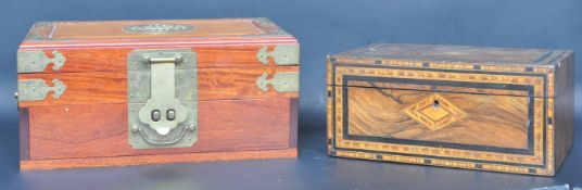 19TH CENTURY VICTORIAN MAHOGANY INLAID TUNBRIDGE BOX