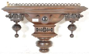 19TH CENTURY VICTORIAN MAHOGANY CLOCK BRACKET SHELF