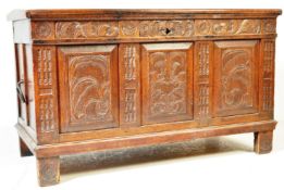 17TH CENTURY CARVED OAK COFFER