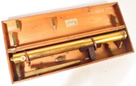 VICTORIAN EG WOOD LONDON BRASS CASED LARGE TELESCOPE