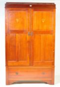 EDWARDIAN MAHOGANY & LINE INLAID WARDROBE ARMOIRE